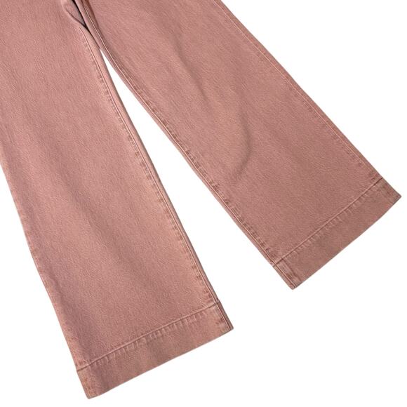 Faherty Harbor Crop Jeans Wide Leg Ankle Length Clay Pink Wash - Size 24 - Picture 10 of 14